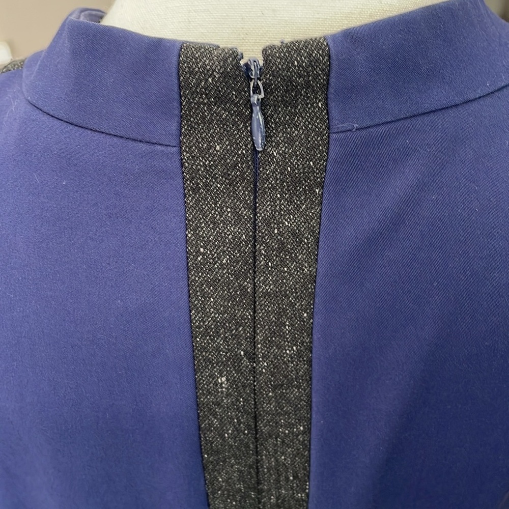 Antonio Melanin Elegant Blue Dark Gray Women's Sheath Dress Size 12 - Picture 3 of 8